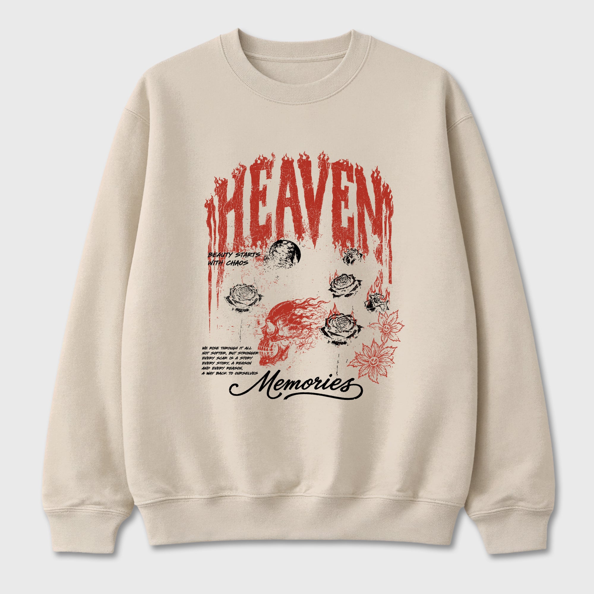 Heaven Memories Graphic T-Shirt sneaker match tee designed for the Air Jordan 4 Brick After Brick, featuring coordinated color options for a perfect streetwear match. Natural 2 shirt.