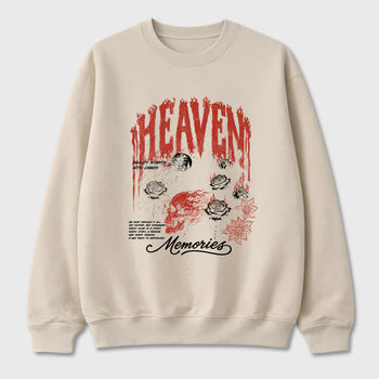 Heaven Memories Graphic T-Shirt sneaker match tee designed for the Air Jordan 4 Brick After Brick, featuring coordinated color options for a perfect streetwear match. Natural 2 shirt.