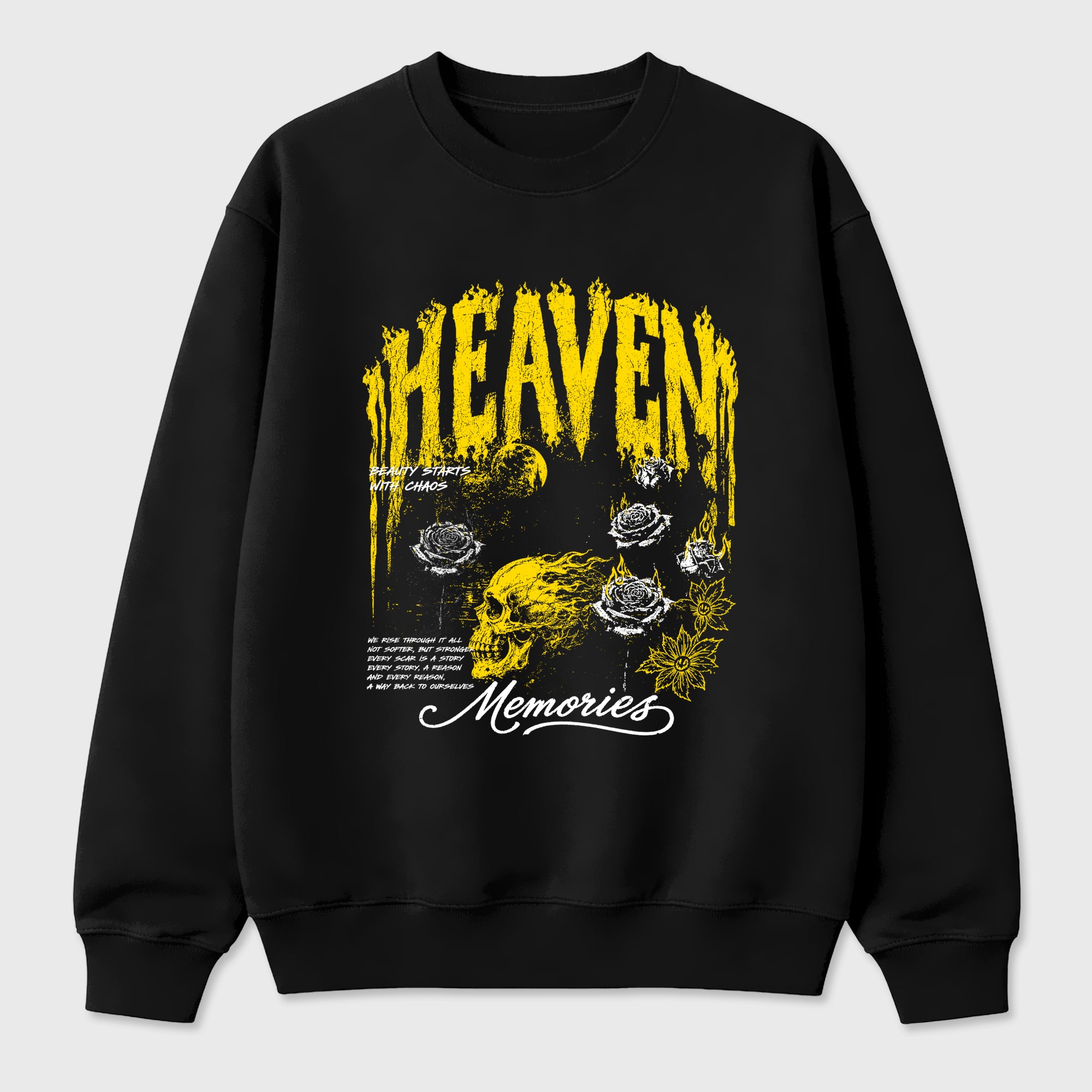 Heaven Memories Graphic T-Shirt featuring original streetwear artwork designed to match the Air Jordan 4 Tour Yellow. Black 2 Graphic Tee.