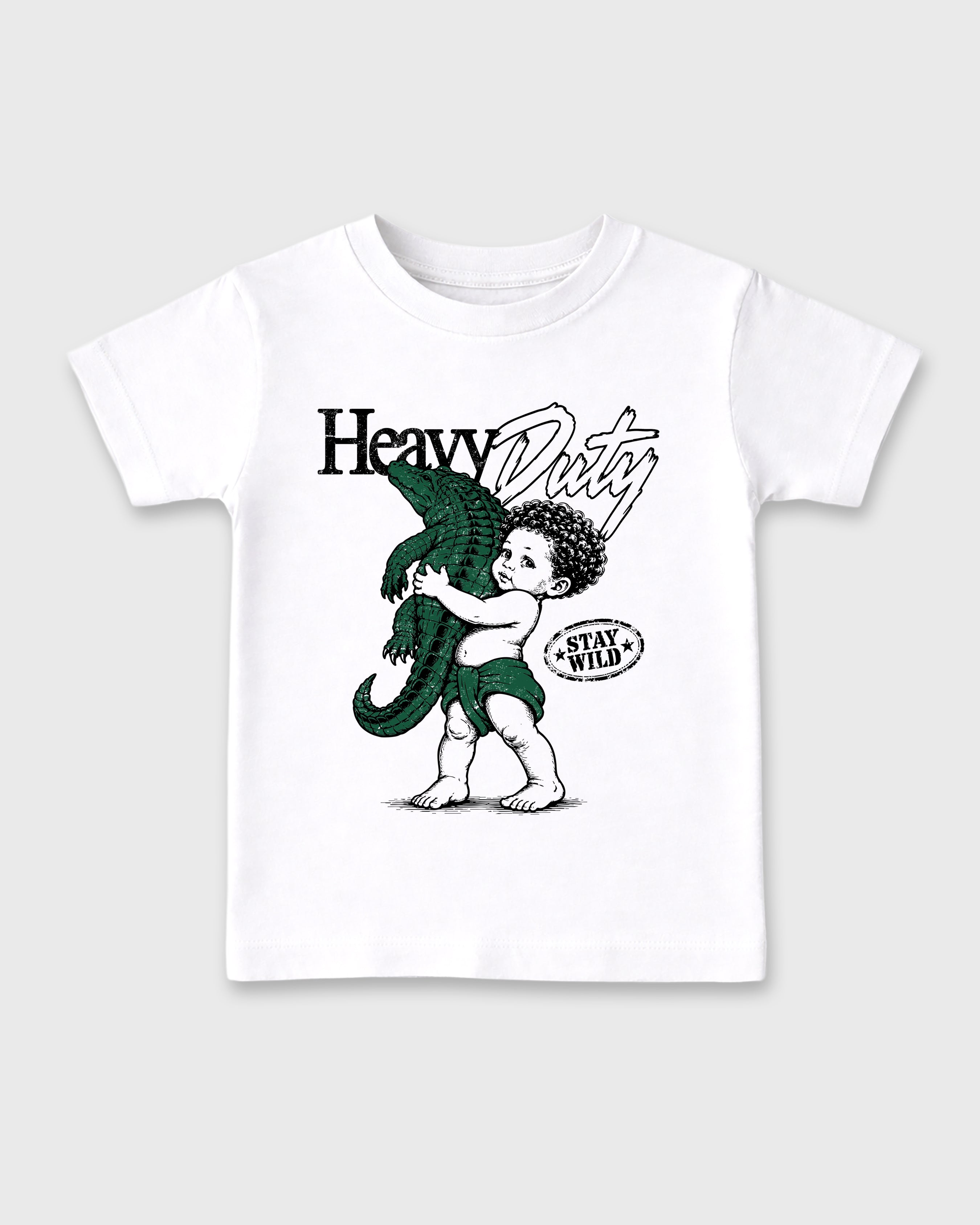 Heavy Duty Baby & Kids Graphic T-Shirt featuring original artwork designed to match the Air Jordan 14 Forest Green. White 2 Kids Graphic Tee.