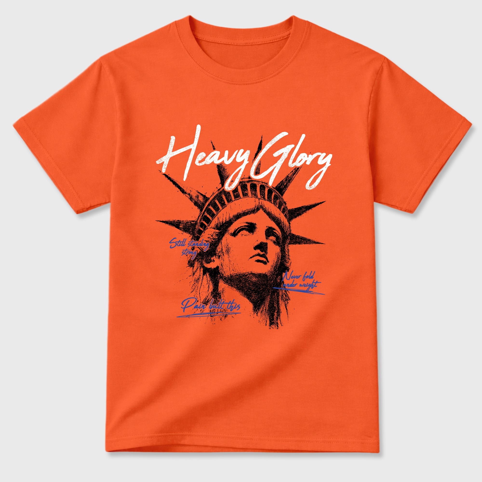 Heavy Glory Graphic T-Shirt featuring original streetwear artwork designed to match the Air Jordan 3 Knicks. Orange 2 Graphic T-Shirt.