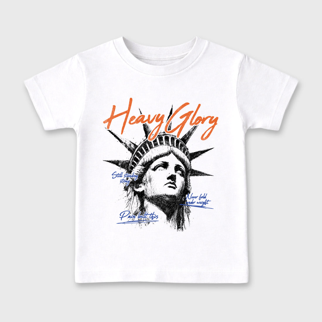Heavy Glory Baby & Kids Graphic T-Shirt featuring original artwork designed to match the Air Jordan 3 Knicks. White 2 Kids Graphic Tee.