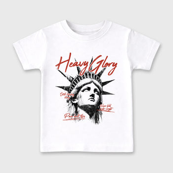 Heavy Glory affordable baby and kids t-shirt designed to match the Air Jordan 4 Brick After Brick, featuring coordinated White 2 options for the perfect little sneakerhead streetwear look.