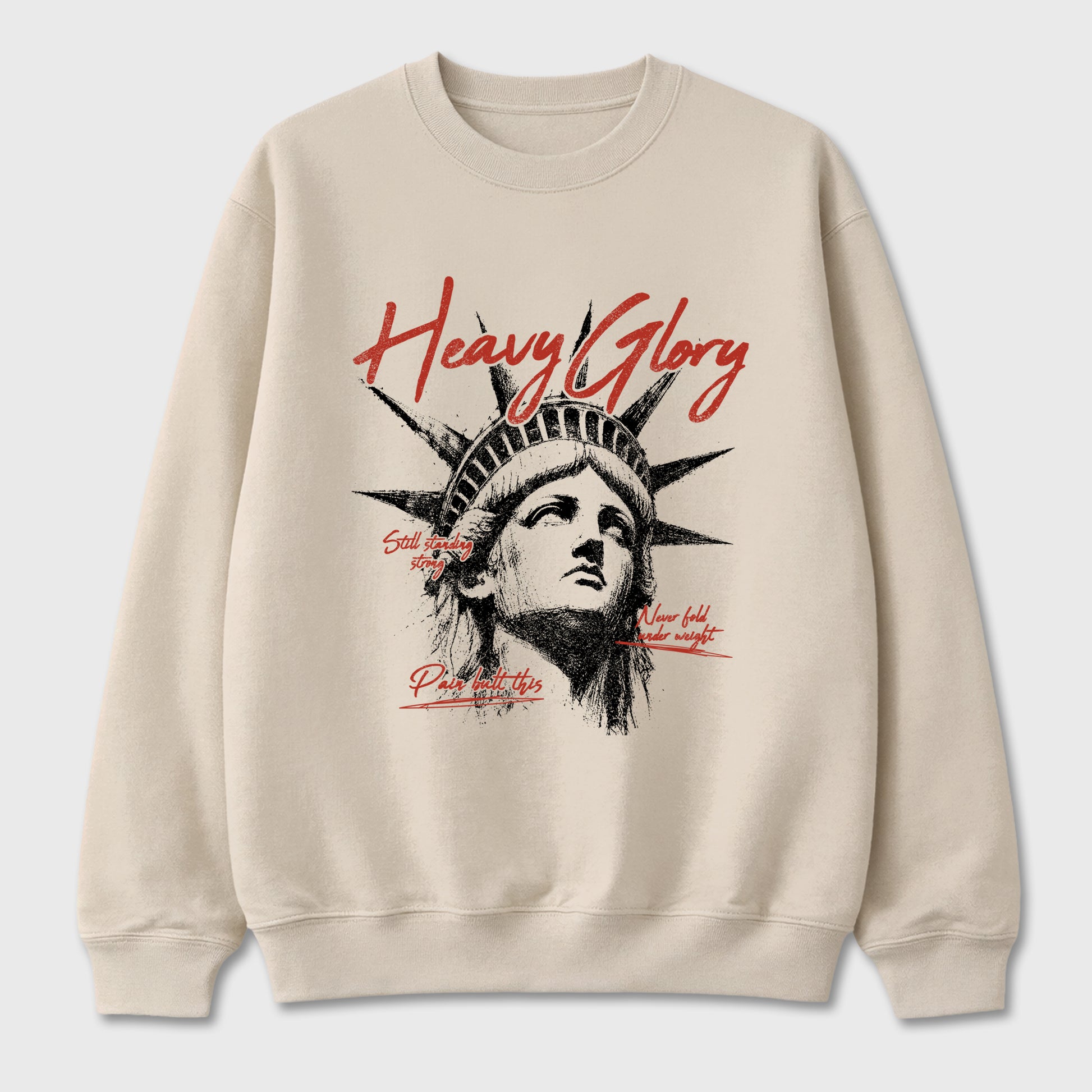 Heavy Glory Graphic T-Shirt sneaker match tee designed for the Air Jordan 4 Brick After Brick, featuring coordinated color options for a perfect streetwear match. Natural 2 shirt.