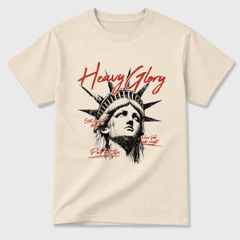 Heavy Glory Graphic T-Shirt sneaker match tee designed for the Air Jordan 4 Brick After Brick, featuring coordinated color options for a perfect streetwear match. Natural 2 shirt.