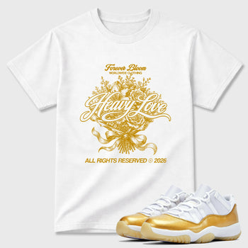 Sneaker match tees – Sneaker Tees To Match Air Jordan 11 Mother's Day Shoes – Heavy Love Tee White 1