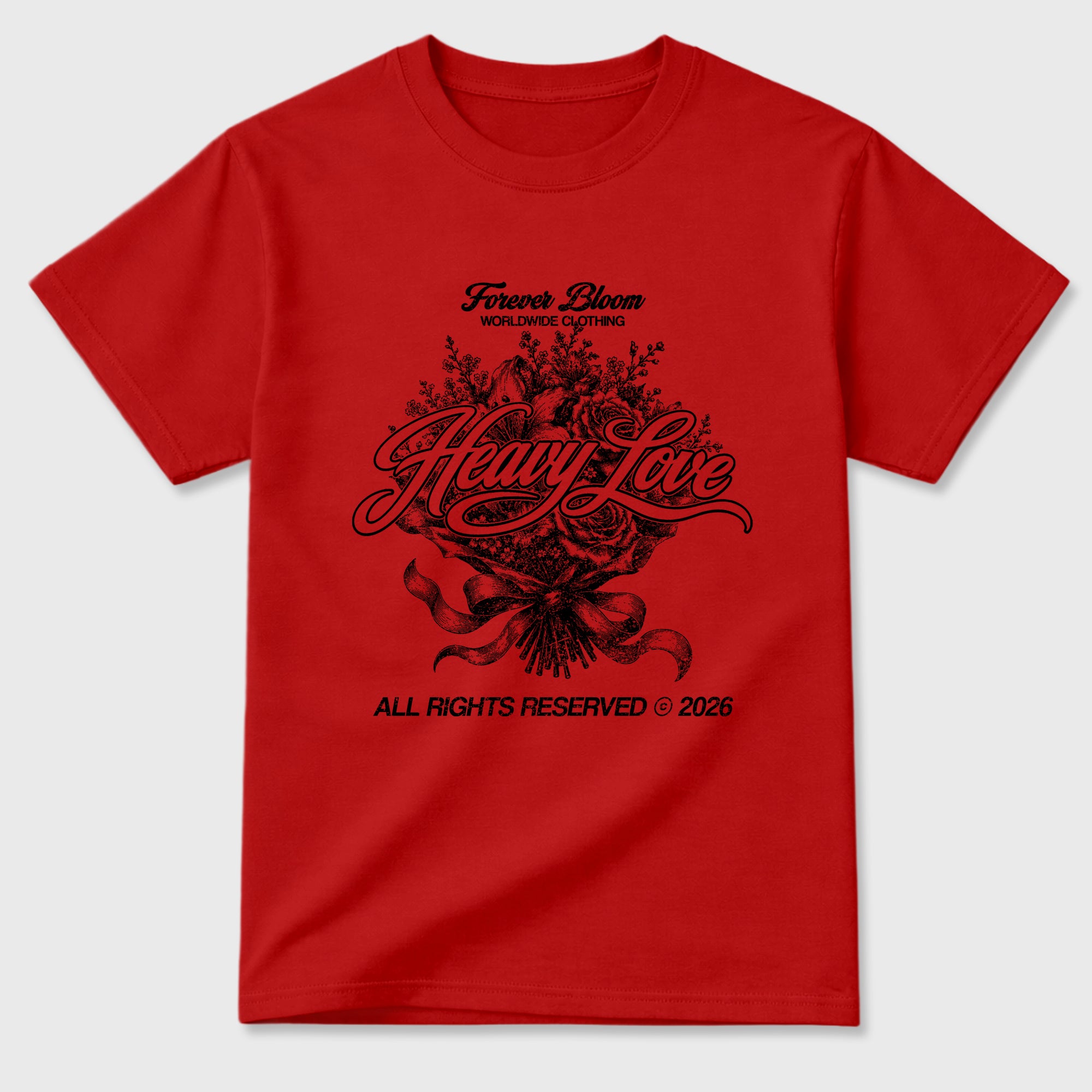 Sneaker match tees – Sneaker Tees To Match Air Jordan 12 Bloodline Shoes – Heavy Love Tee Red 2