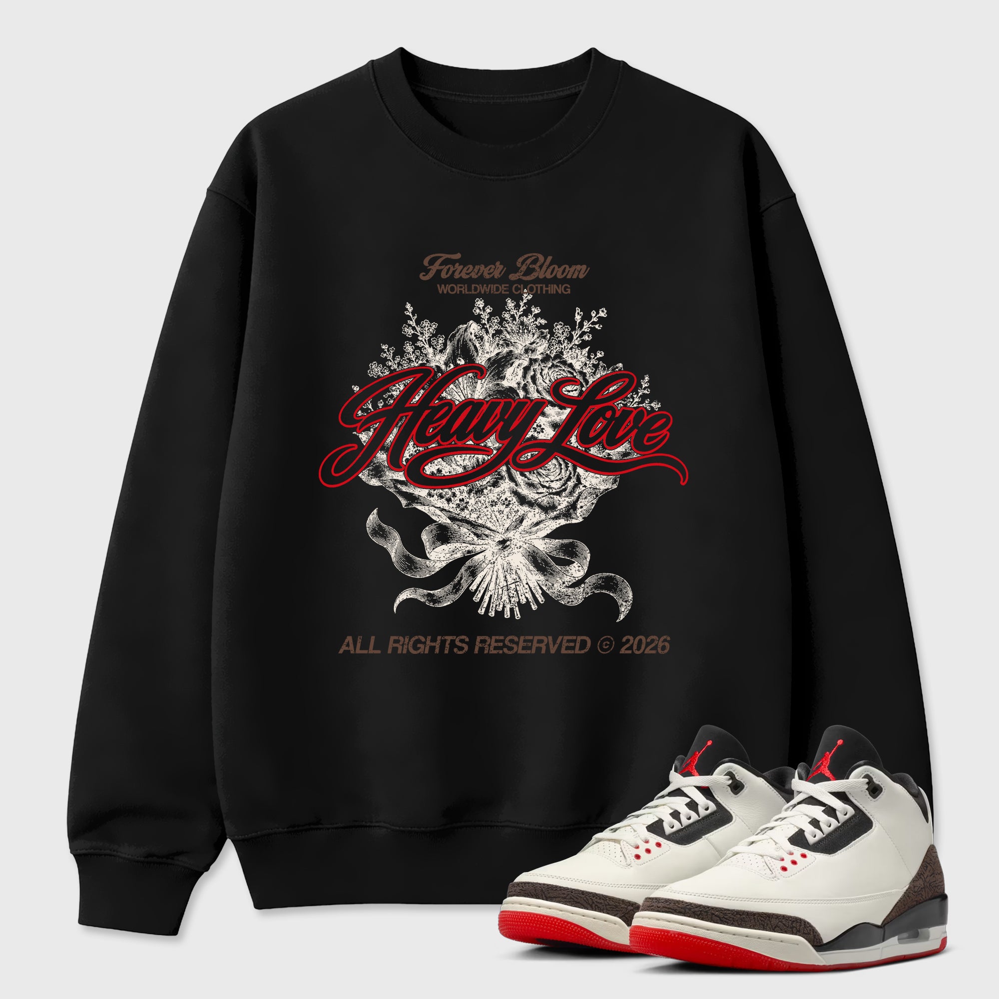Sneaker match tees – Sneaker Tees To Match Air Jordan 3 World's Best Dad Shoes – Heavy Love Tee Black 1