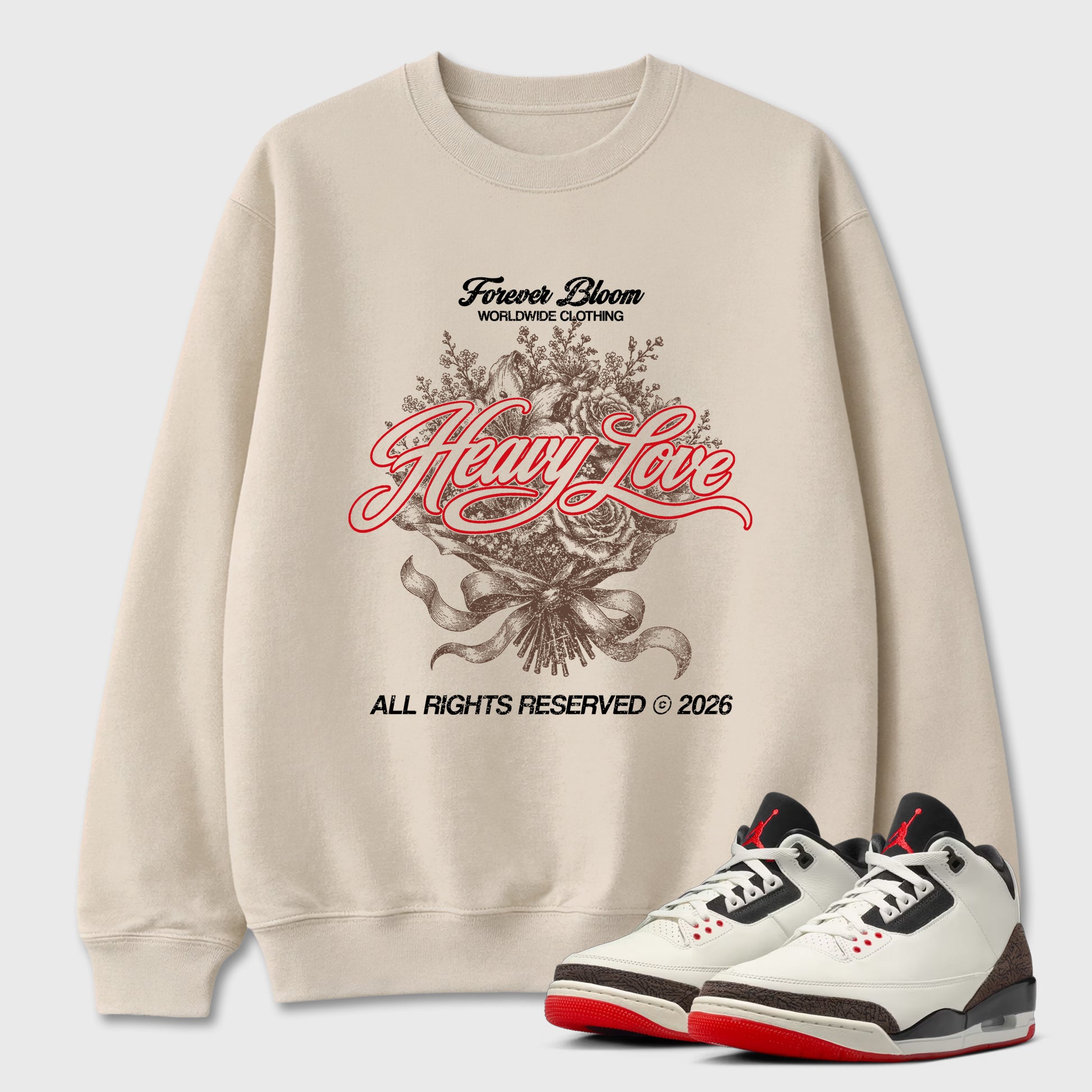 Sneaker match tees – Sneaker Tees To Match Air Jordan 3 World's Best Dad Shoes – Heavy Love Tee Natural 1