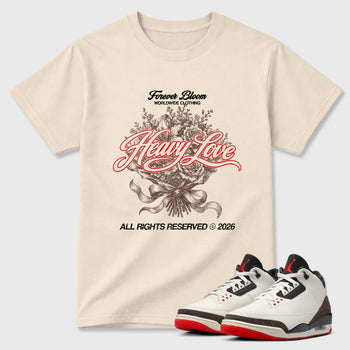Sneaker match tees – Sneaker Tees To Match Air Jordan 3 World's Best Dad Shoes – Heavy Love Tee Natural 1