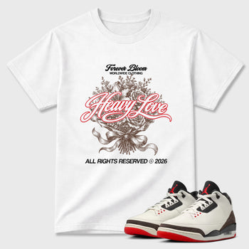 Sneaker match tees – Sneaker Tees To Match Air Jordan 3 World's Best Dad Shoes – Heavy Love Tee White 1