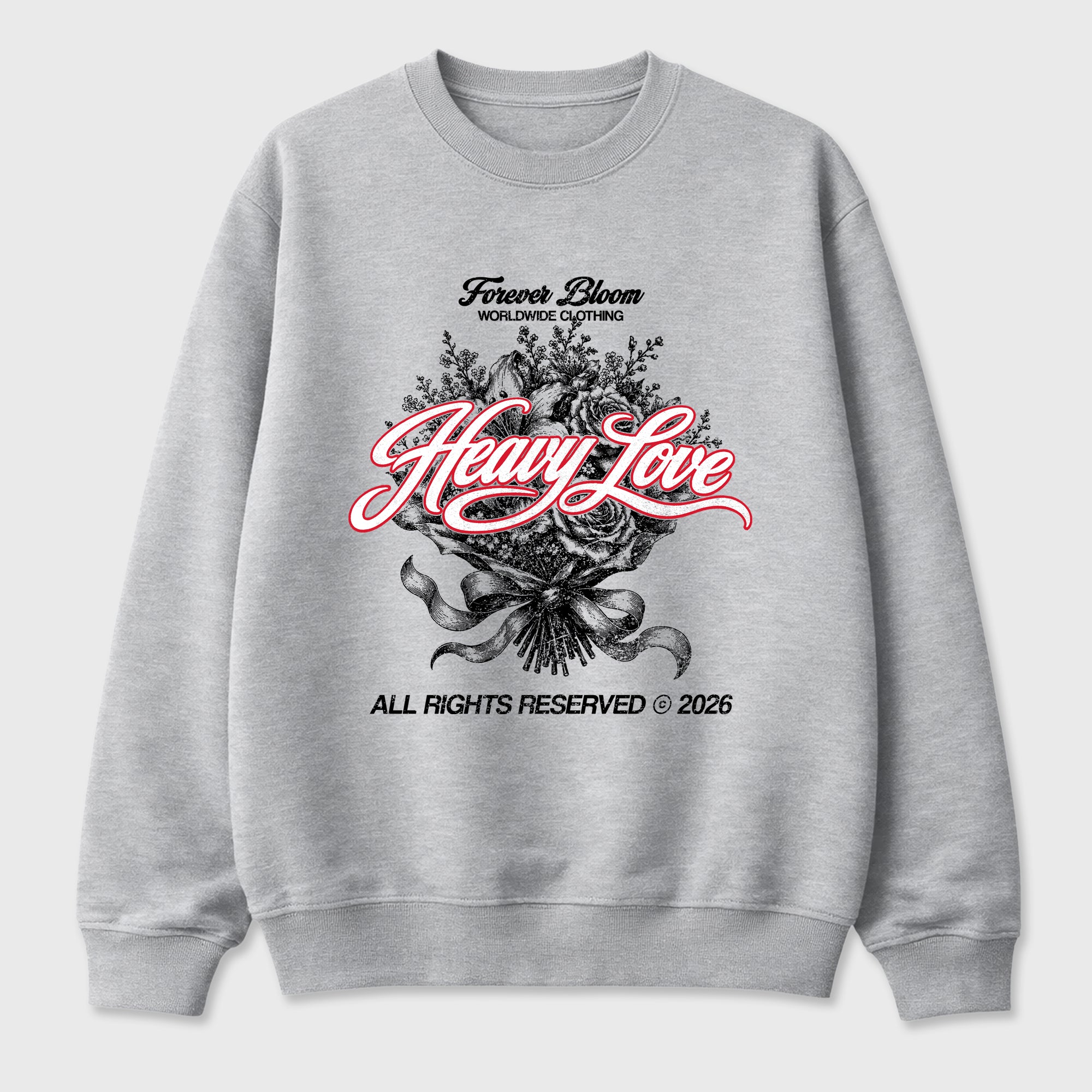 Heavy Love Graphic T-Shirt featuring original streetwear artwork designed to match the Air Max 95 Reverse Solar Red. Heather Grey 2 Graphic Tee.