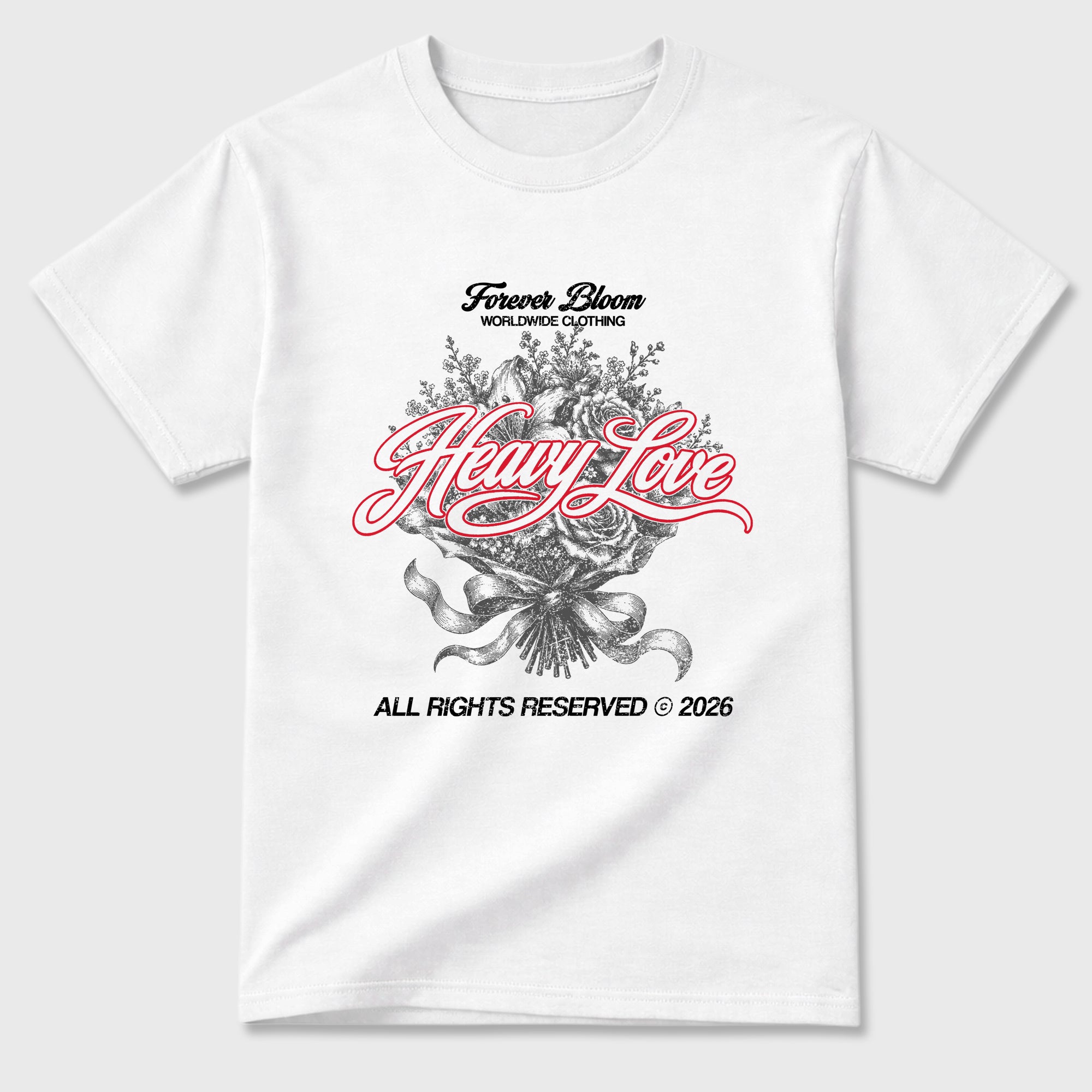 Heavy Love Graphic T-Shirt featuring original streetwear artwork designed to match the Air Max 95 Reverse Solar Red. White 2 Graphic T-Shirt.