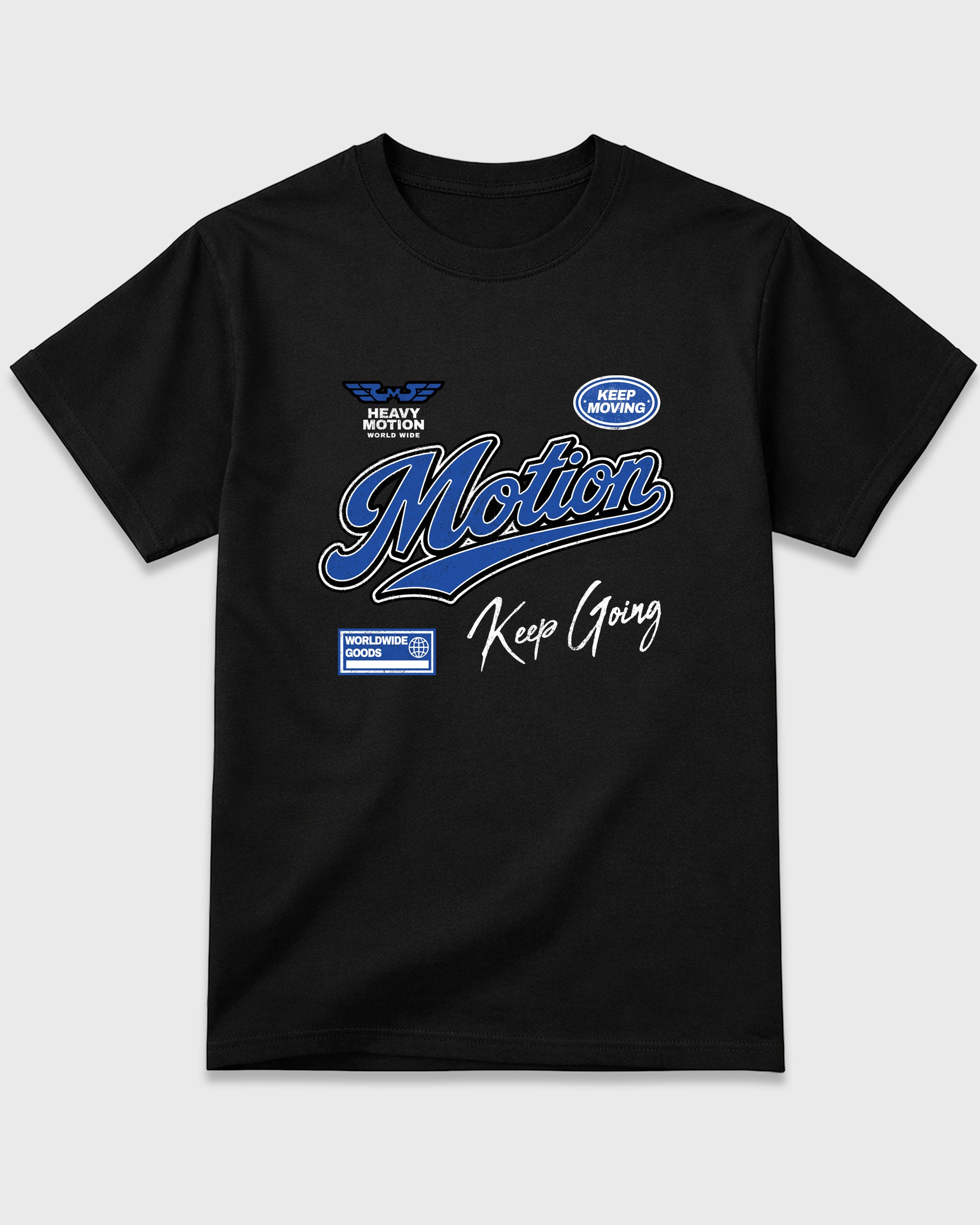 Heavy Motion Graphic T-Shirt featuring original streetwear artwork designed to match the Air Jordan 1 Royal. Black 2 Graphic T-Shirt.