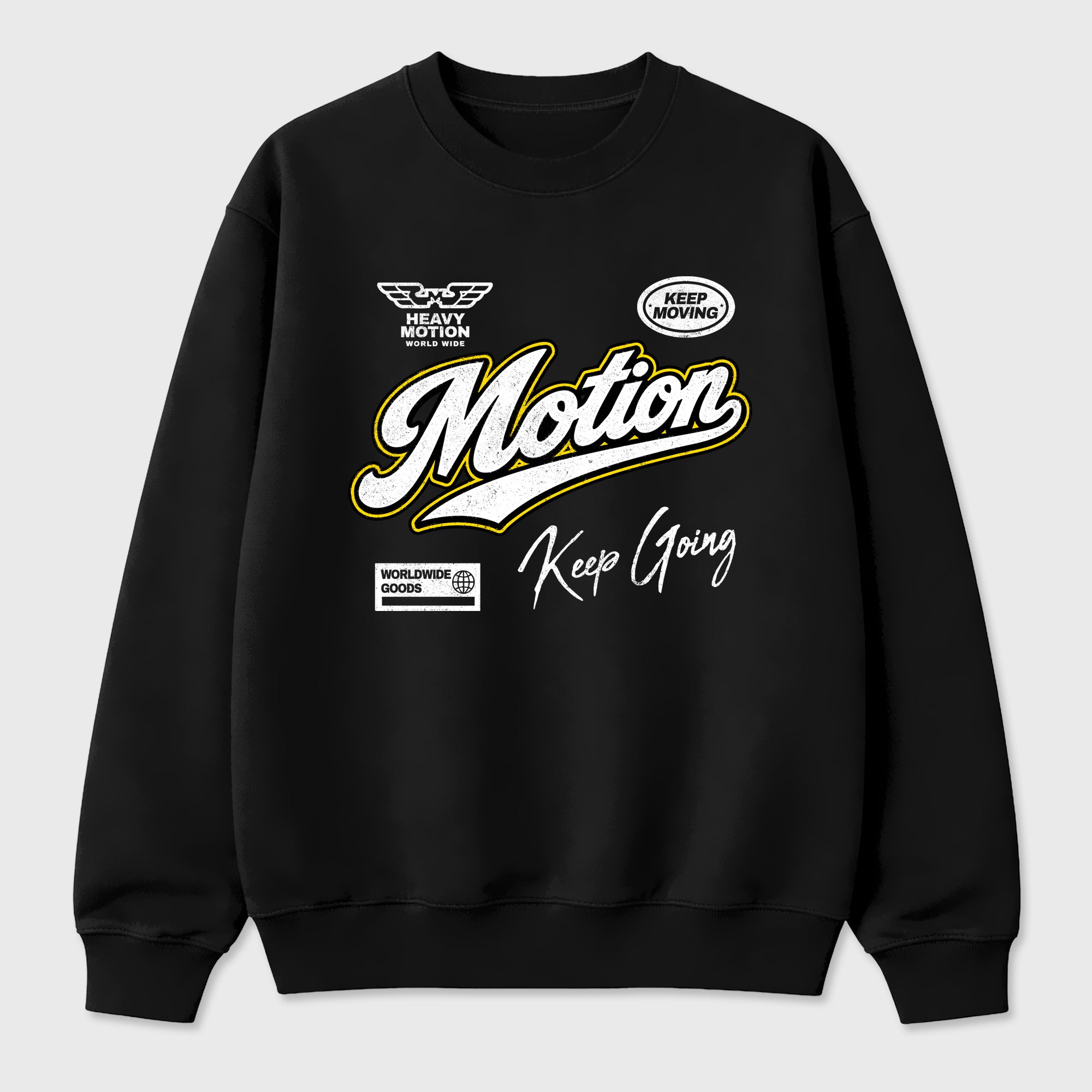 Heavy Motion Graphic T-Shirt featuring original streetwear artwork designed to match the Air Jordan 4 Tour Yellow. Black 2 Graphic Tee.