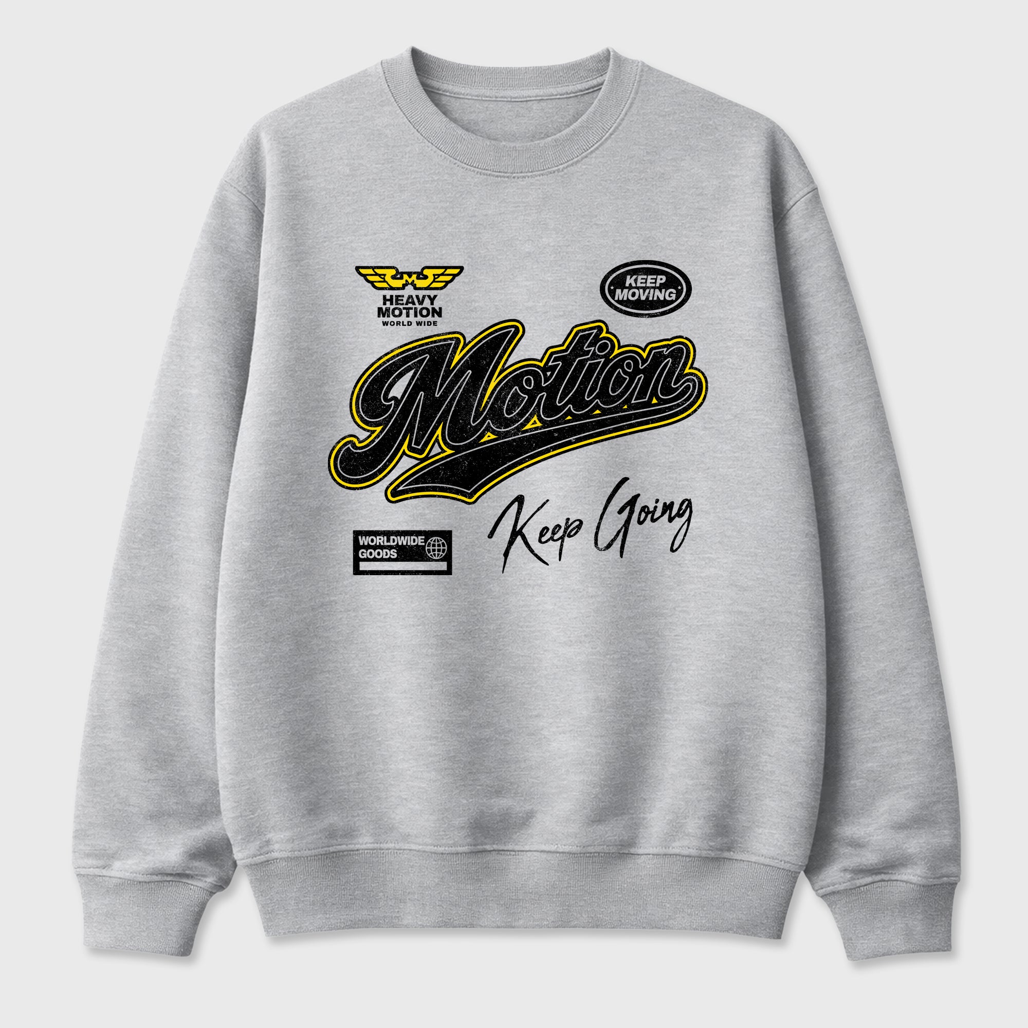 Heavy Motion Graphic T-Shirt featuring original streetwear artwork designed to match the Air Jordan 4 Tour Yellow. Heather Grey 2 Graphic Tee.