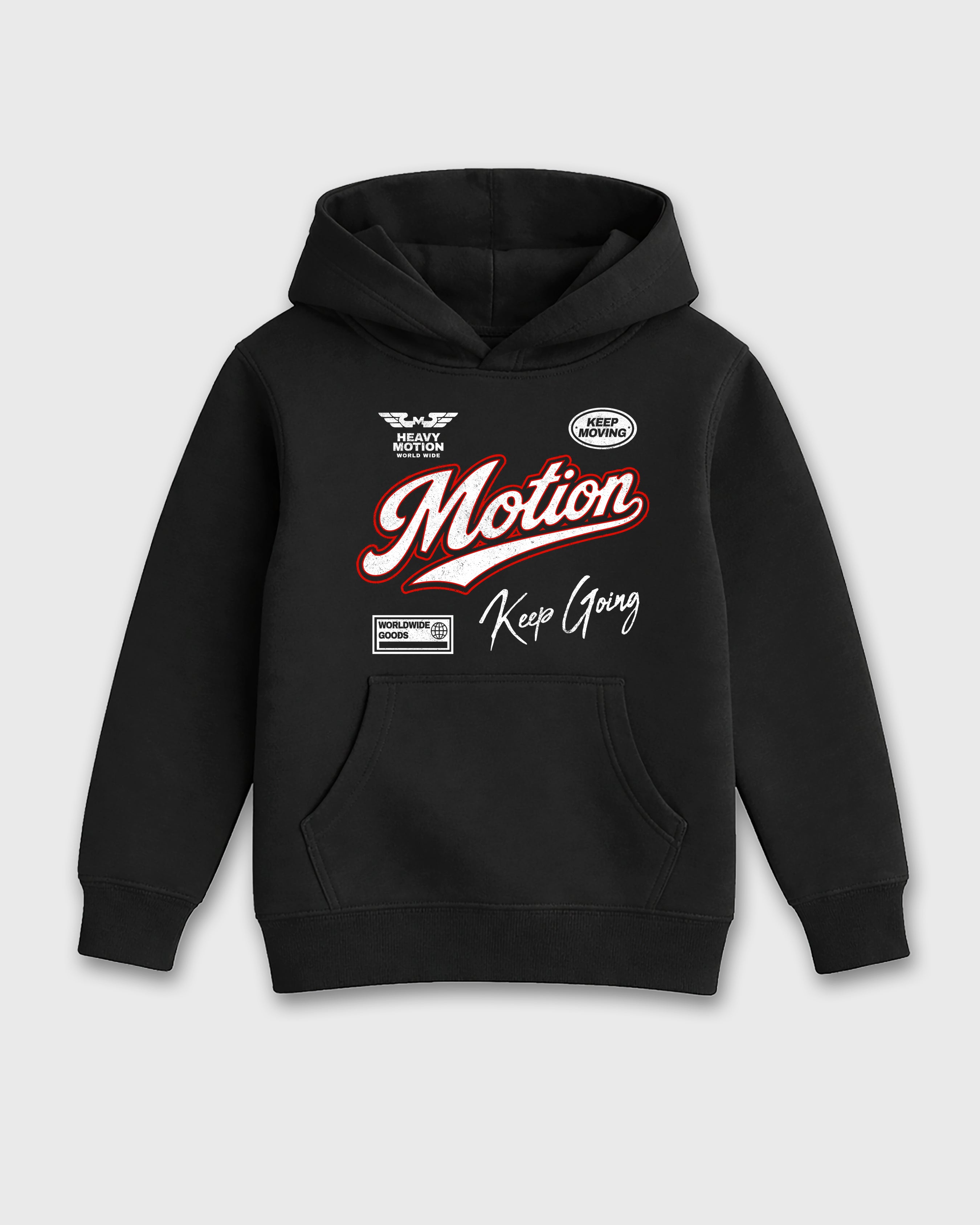 Heavy Motion Baby & Kids Graphic Hoodie featuring original artwork designed to match the Air Jordan 6 White Infrared. Black 2 Kids Graphic Sweater.