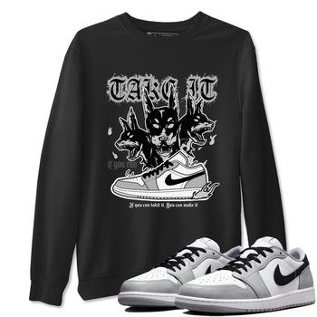 1s Wolf Grey shirts to match jordans Hell Hounds sneaker match tees Air Jordan 1 Wolf Grey SNRT Sneaker Tees streetwear brand Black 1 unisex cotton tee