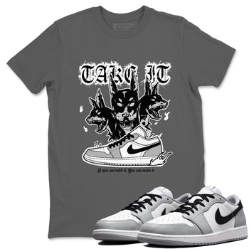 1s Wolf Grey shirts to match jordans Hell Hounds sneaker match tees Air Jordan 1 Wolf Grey SNRT Sneaker Tees streetwear brand Cool Grey 1 unisex cotton tee
