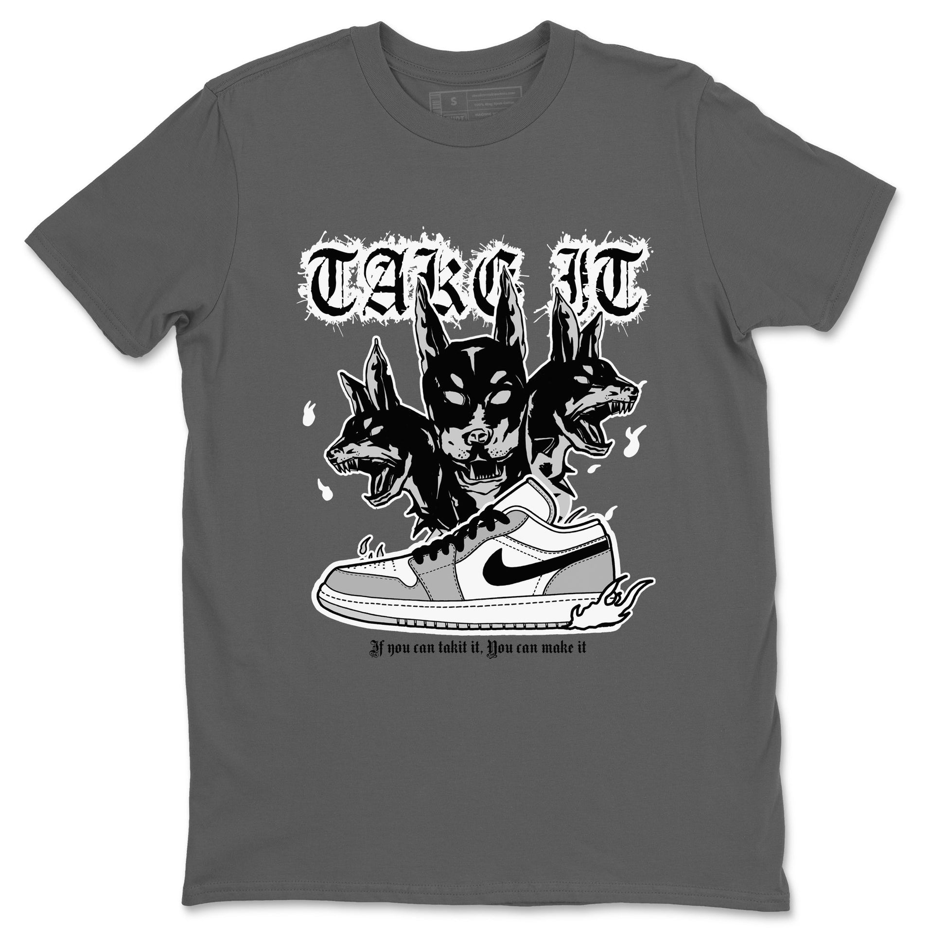 1s Wolf Grey shirts to match jordans Hell Hounds sneaker match tees Air Jordan 1 Wolf Grey SNRT Sneaker Tees streetwear brand Cool Grey 2 unisex cotton tee