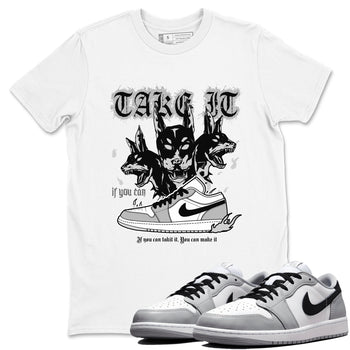 1s Wolf Grey shirts to match jordans Hell Hounds sneaker match tees Air Jordan 1 Wolf Grey SNRT Sneaker Tees streetwear brand White 1 unisex cotton tee