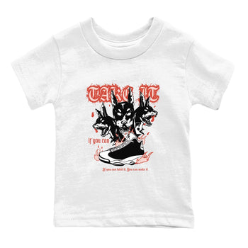Air Jordan 13 Dune Red shirts to match jordans Hell Hounds sneaker match tees AJ13 Dune Red Sneaker Shirts SNRT Sneaker Tees streetwear brand Baby and Youth White 2 cotton tee