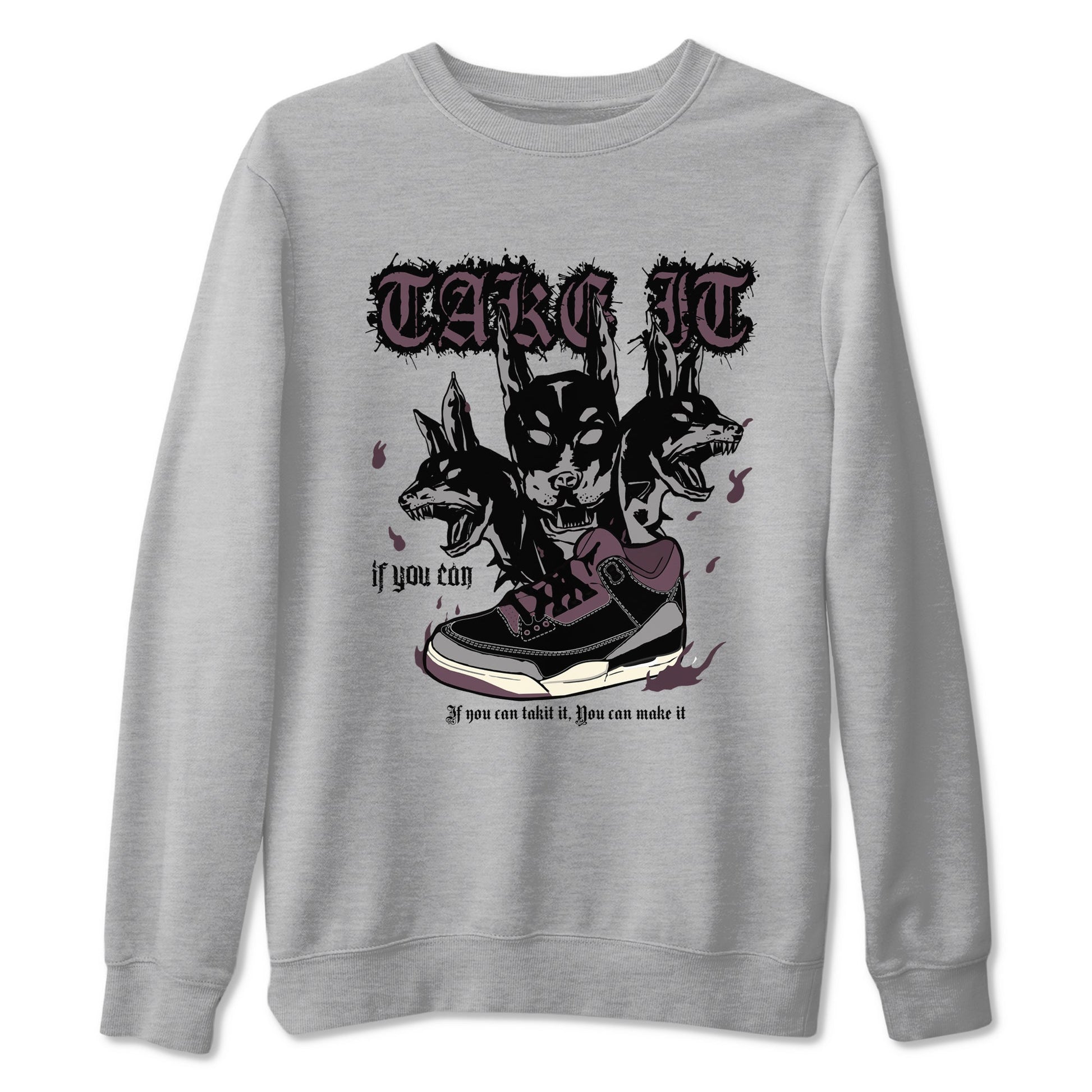 3s A Ma Maniere x Black shirts to match jordans Hell Hounds sneaker match tees Air Jordan 3 A Ma Maniere x Black SNRT Sneaker Tees streetwear brand Heather Grey 2 unisex cotton tee