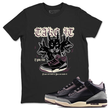 3s A Ma Maniere x Black shirts to match jordans Hell Hounds sneaker match tees Air Jordan 3 A Ma Maniere x Black SNRT Sneaker Tees streetwear brand Black 1 unisex cotton tee