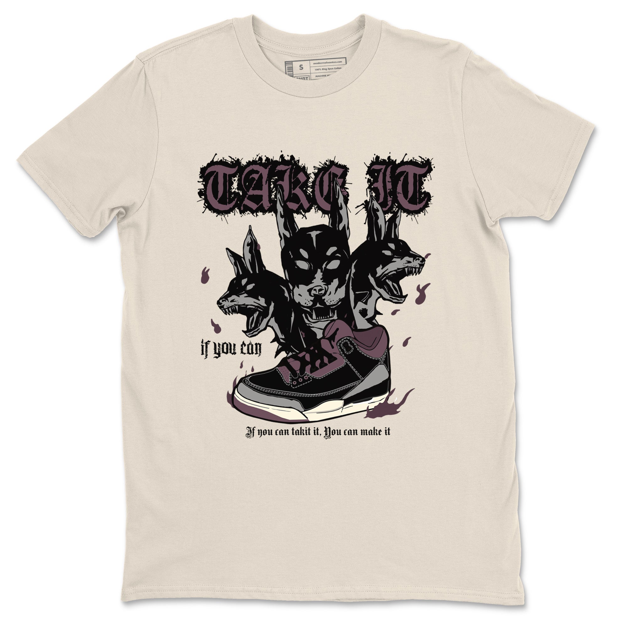 3s A Ma Maniere x Black shirts to match jordans Hell Hounds sneaker match tees Air Jordan 3 A Ma Maniere x Black SNRT Sneaker Tees streetwear brand Natural 2 unisex cotton tee