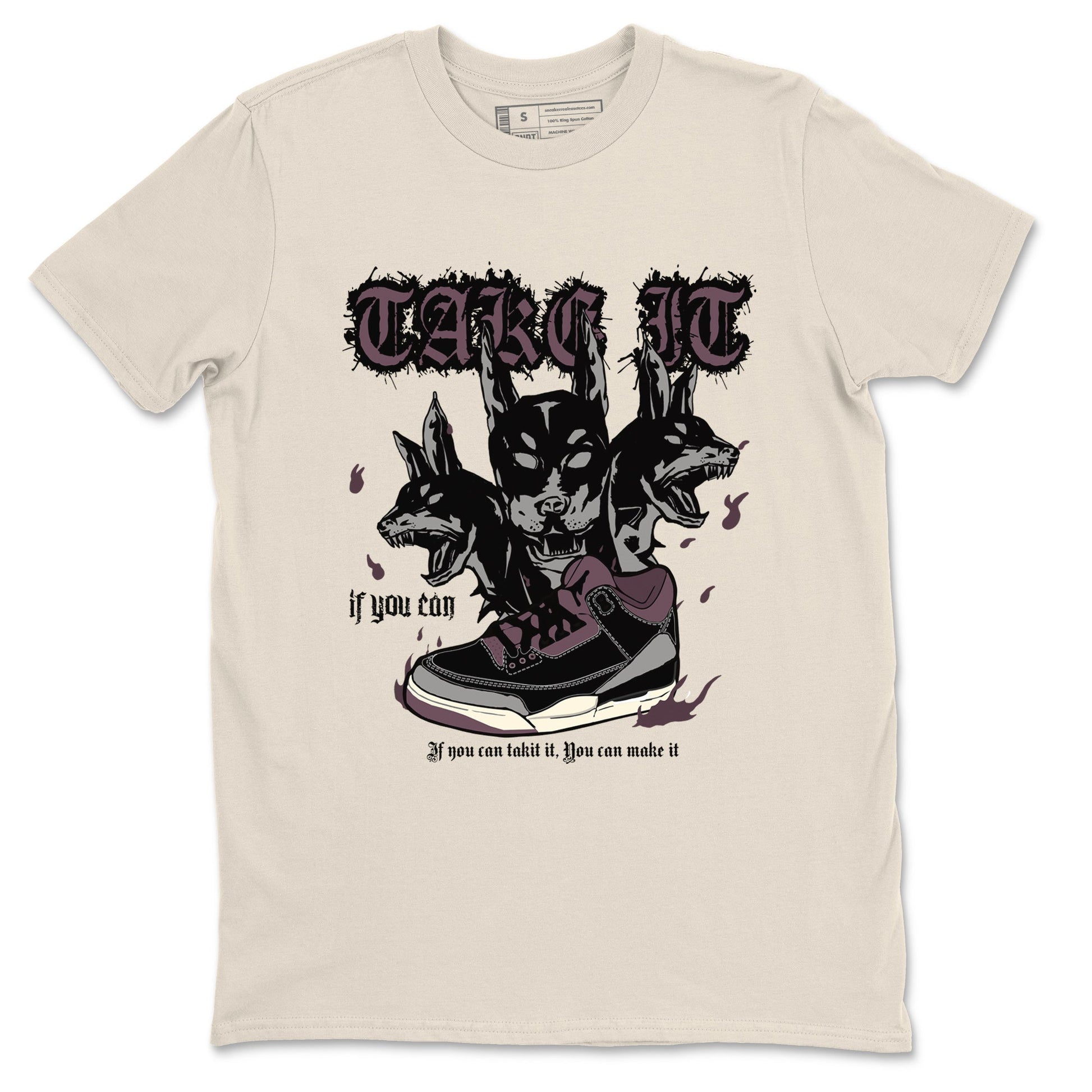 3s A Ma Maniere x Black shirts to match jordans Hell Hounds sneaker match tees Air Jordan 3 A Ma Maniere x Black SNRT Sneaker Tees streetwear brand Natural 2 unisex cotton tee