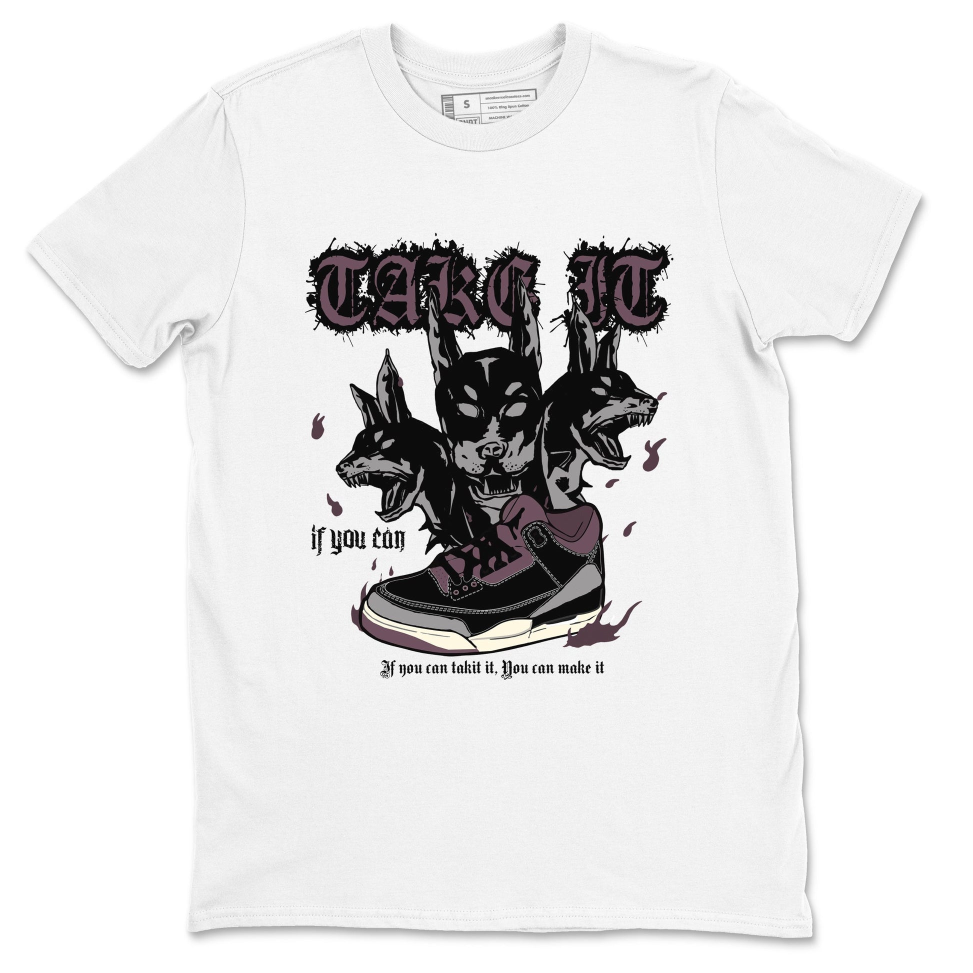 3s A Ma Maniere x Black shirts to match jordans Hell Hounds sneaker match tees Air Jordan 3 A Ma Maniere x Black SNRT Sneaker Tees streetwear brand White 2 unisex cotton tee
