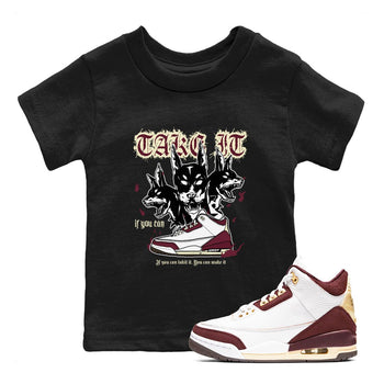 AJ3 A Ma Maniere x Burgundy Crush shirts to match jordans Hell Hounds sneaker match tees A Ma Maniére x Air Jordan 3 "Burgundy Crush" SNRT Sneaker Tees streetwear brand Baby and Youth Black 1 cotton tee