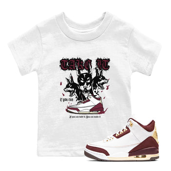 AJ3 A Ma Maniere x Burgundy Crush shirts to match jordans Hell Hounds sneaker match tees A Ma Maniére x Air Jordan 3 "Burgundy Crush" SNRT Sneaker Tees streetwear brand Baby and Youth White 1 cotton tee