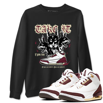 AJ3 A Ma Maniere x Burgundy Crush shirts to match jordans Hell Hounds sneaker match tees A Ma Maniére x Air Jordan 3 "Burgundy Crush" SNRT Sneaker Tees streetwear brand Black 1 unisex cotton tee