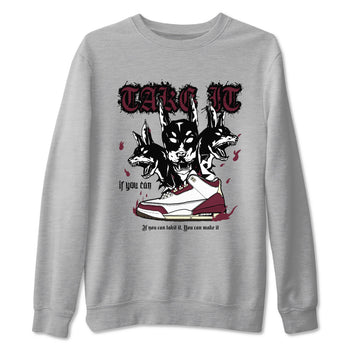 AJ3 A Ma Maniere x Burgundy Crush shirts to match jordans Hell Hounds sneaker match tees A Ma Maniére x Air Jordan 3 "Burgundy Crush" SNRT Sneaker Tees streetwear brand Heather Grey 2 unisex cotton tee