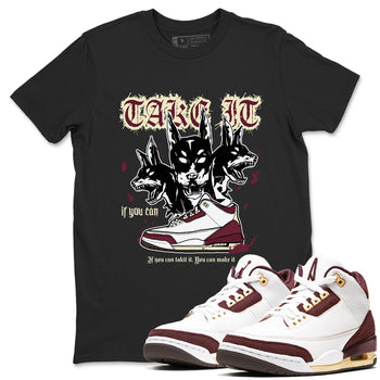 AJ3 A Ma Maniere x Burgundy Crush shirts to match jordans Hell Hounds sneaker match tees A Ma Maniére x Air Jordan 3 "Burgundy Crush" SNRT Sneaker Tees streetwear brand Black 1 unisex cotton tee