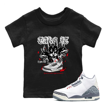 3s Cement Grey shirts to match jordans Hell Hounds sneaker match tees Air Jordan 3 Cement Grey SNRT Sneaker Tees streetwear brand Baby and Youth Black 1 cotton tee