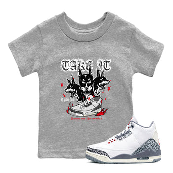 3s Cement Grey shirts to match jordans Hell Hounds sneaker match tees Air Jordan 3 Cement Grey SNRT Sneaker Tees streetwear brand Baby and Youth Heather Grey 1 cotton tee