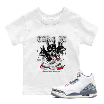 3s Cement Grey shirts to match jordans Hell Hounds sneaker match tees Air Jordan 3 Cement Grey SNRT Sneaker Tees streetwear brand Baby and Youth White 1 cotton tee
