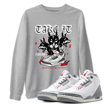 3s Cement Grey shirts to match jordans Hell Hounds sneaker match tees Air Jordan 3 Cement Grey SNRT Sneaker Tees streetwear brand Heather Grey 1 unisex cotton tee