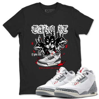 3s Cement Grey shirts to match jordans Hell Hounds sneaker match tees Air Jordan 3 Cement Grey SNRT Sneaker Tees streetwear brand Black 1 unisex cotton tee