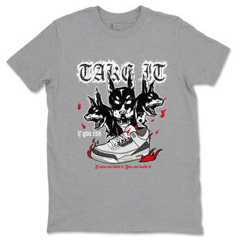 3s Cement Grey shirts to match jordans Hell Hounds sneaker match tees Air Jordan 3 Cement Grey SNRT Sneaker Tees streetwear brand Heather Grey 2 unisex cotton tee