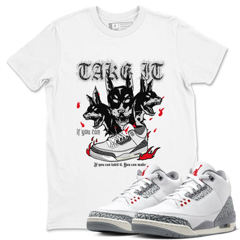 3s Cement Grey shirts to match jordans Hell Hounds sneaker match tees Air Jordan 3 Cement Grey SNRT Sneaker Tees streetwear brand White 1 unisex cotton tee