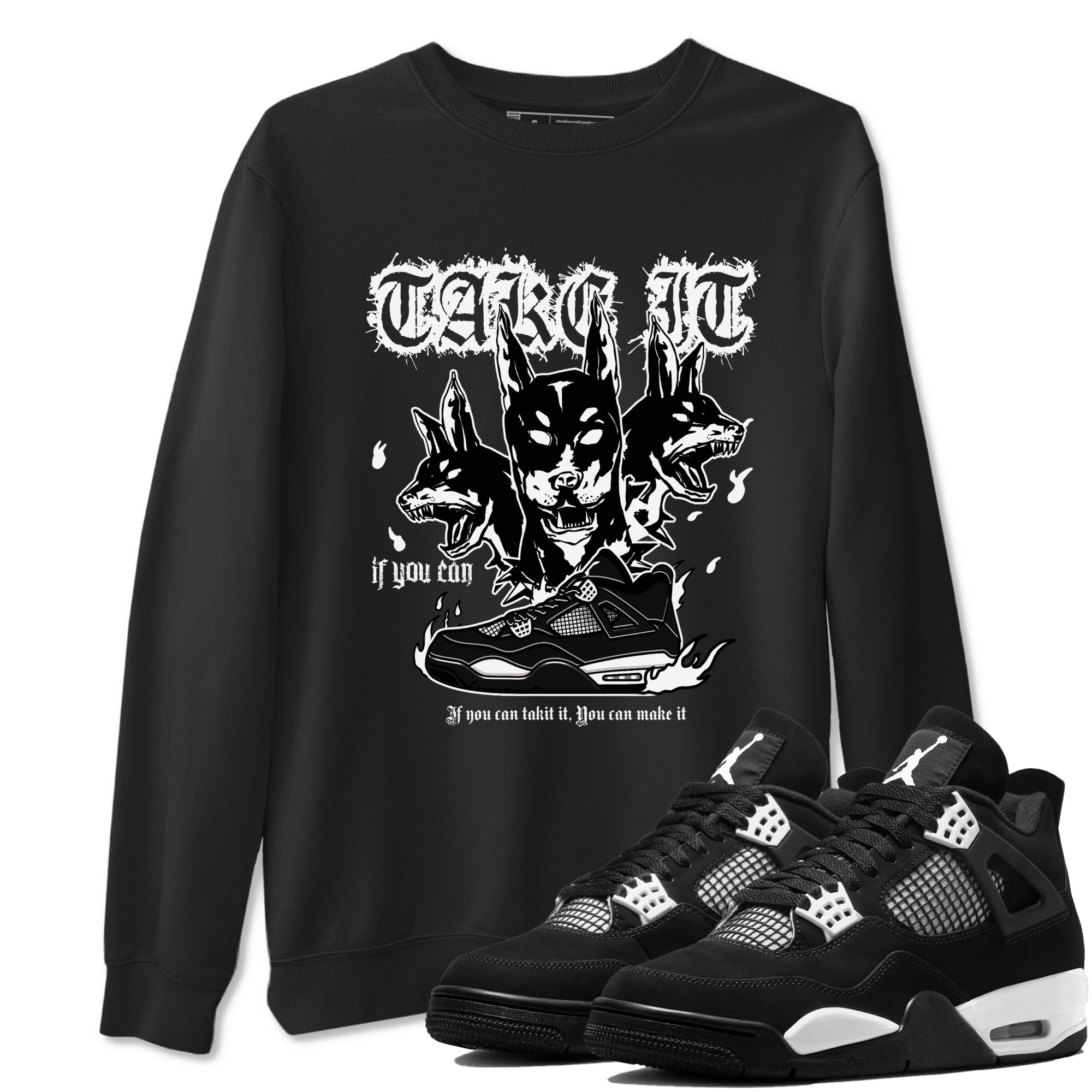 Air Jordan 4 White Thunder shirts to match jordans Hell Hounds sneaker match tees 4s White Thunder Sneaker Shirts SNRT Sneaker Tees streetwear brand Black 1 unisex cotton tee
