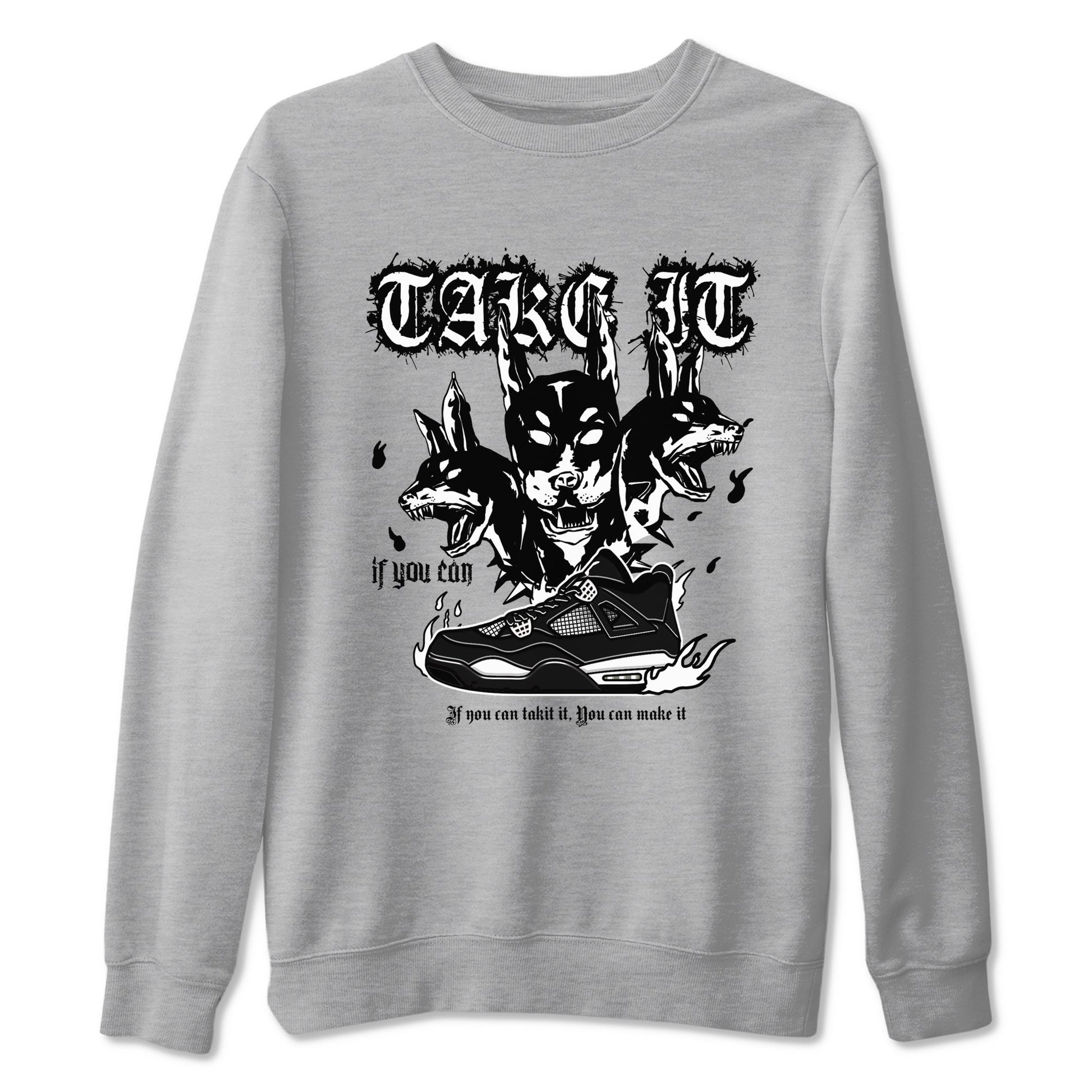 Air Jordan 4 White Thunder shirts to match jordans Hell Hounds sneaker match tees 4s White Thunder Sneaker Shirts SNRT Sneaker Tees streetwear brand Heather Grey 2 unisex cotton tee