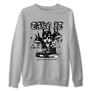 Air Jordan 4 White Thunder shirts to match jordans Hell Hounds sneaker match tees 4s White Thunder Sneaker Shirts SNRT Sneaker Tees streetwear brand Heather Grey 2 unisex cotton tee