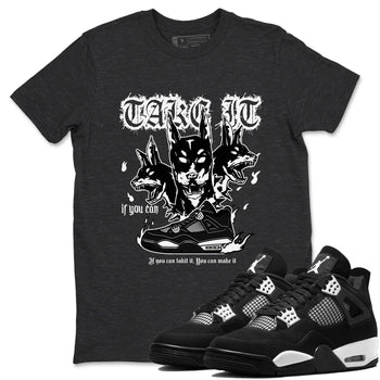 Air Jordan 4 White Thunder shirts to match jordans Hell Hounds sneaker match tees 4s White Thunder Sneaker Shirts SNRT Sneaker Tees streetwear brand Charcoal Heather 1 unisex cotton tee