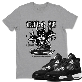 Air Jordan 4 White Thunder shirts to match jordans Hell Hounds sneaker match tees 4s White Thunder Sneaker Shirts SNRT Sneaker Tees streetwear brand Heather Grey 1 unisex cotton tee