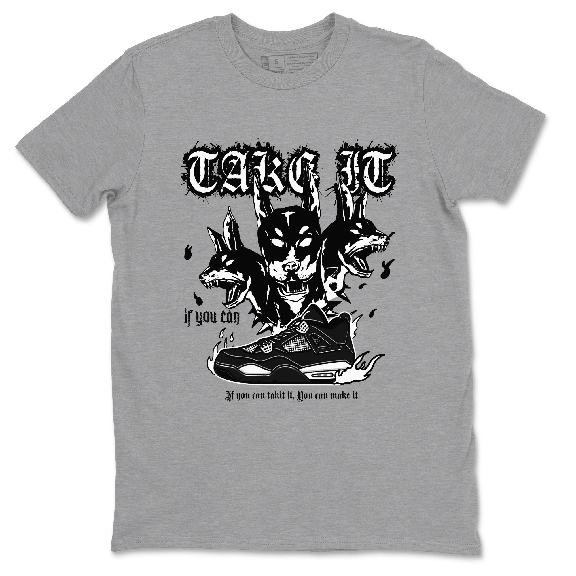 Air Jordan 4 White Thunder shirts to match jordans Hell Hounds sneaker match tees 4s White Thunder Sneaker Shirts SNRT Sneaker Tees streetwear brand Heather Grey 2 unisex cotton tee