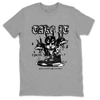 Air Jordan 4 White Thunder shirts to match jordans Hell Hounds sneaker match tees 4s White Thunder Sneaker Shirts SNRT Sneaker Tees streetwear brand Heather Grey 2 unisex cotton tee